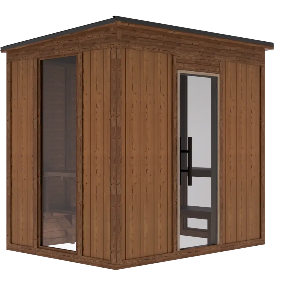 Traditional Mod Pod sauna front angle