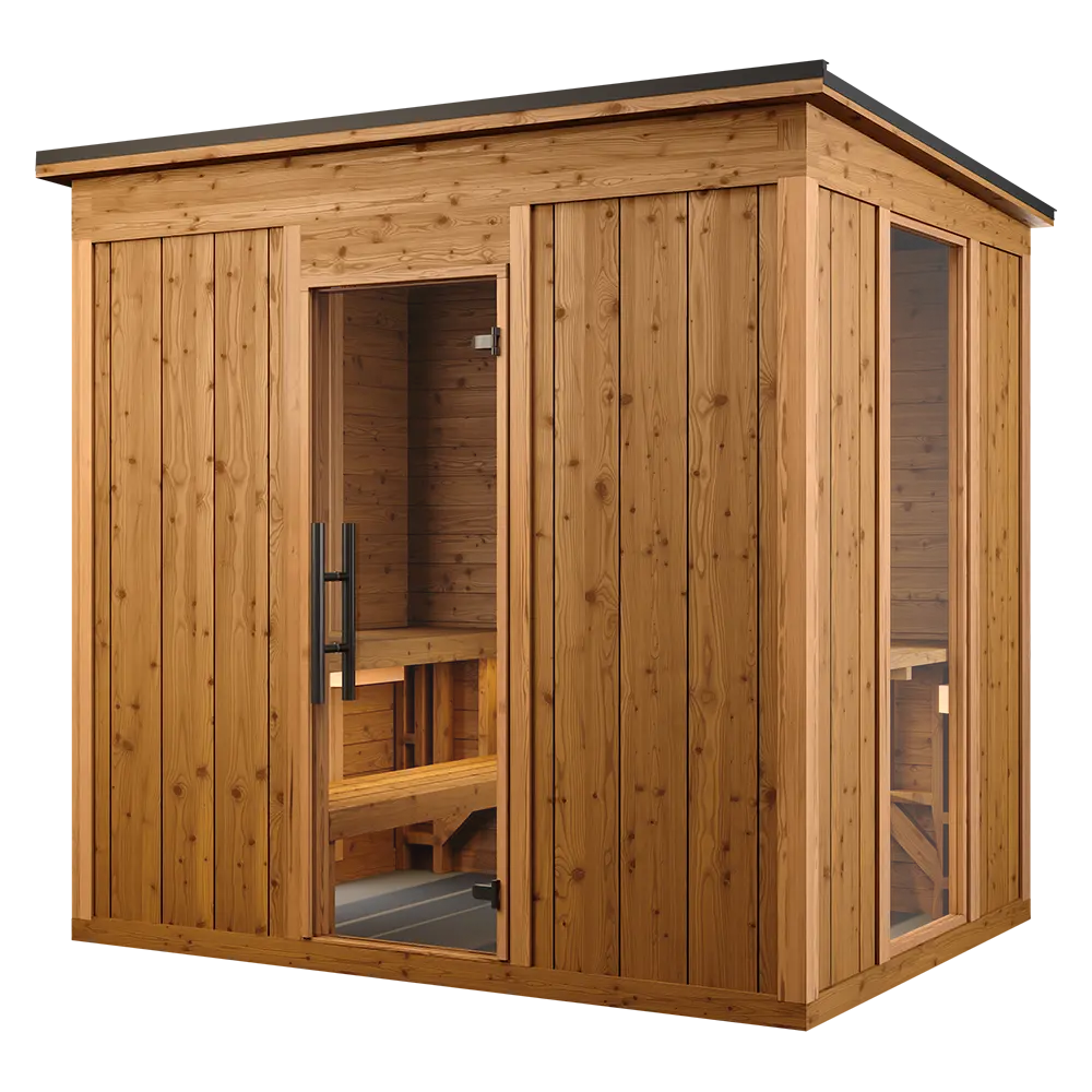 Traditional Mod Pod sauna front angle