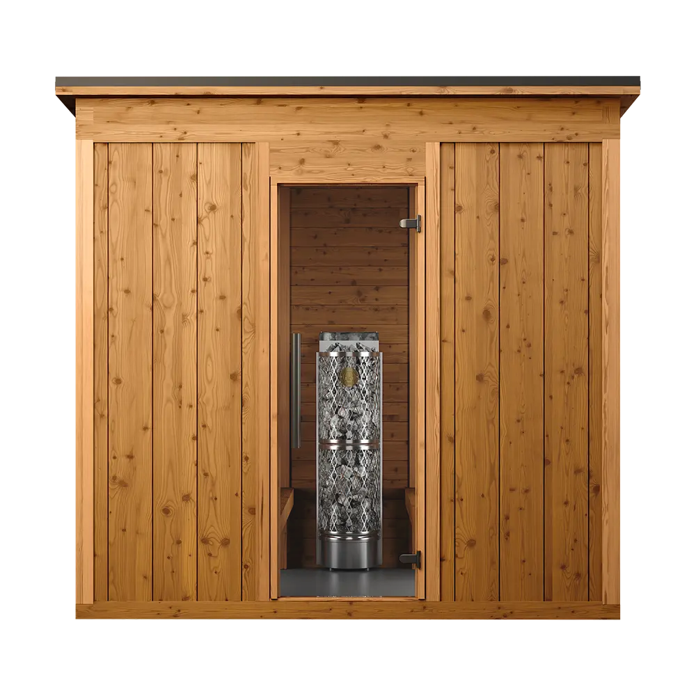 Traditional Mod Pod sauna front angle