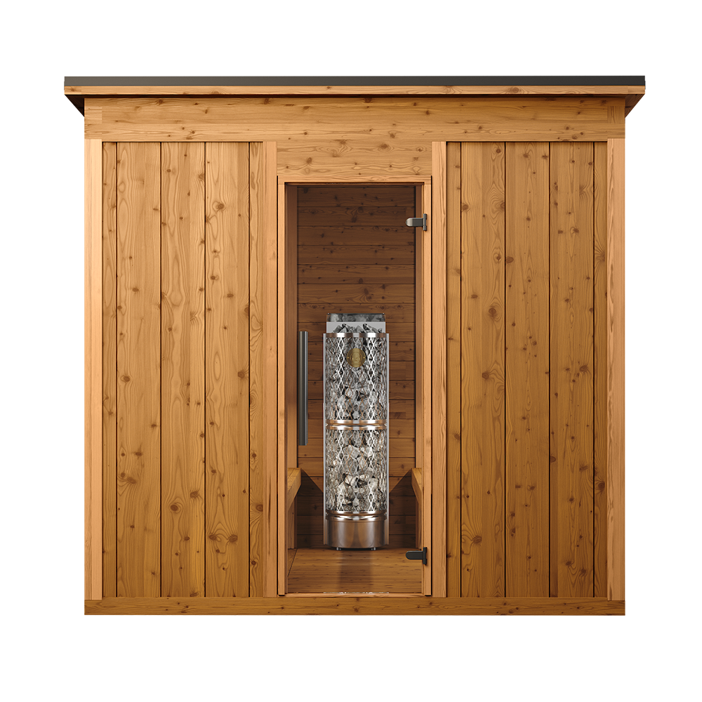 Traditional Mod Pod sauna front angle