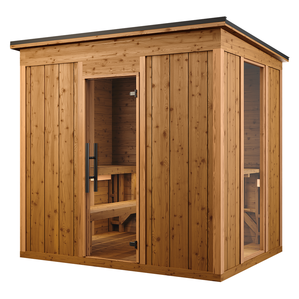 Traditional Mod Pod sauna front angle
