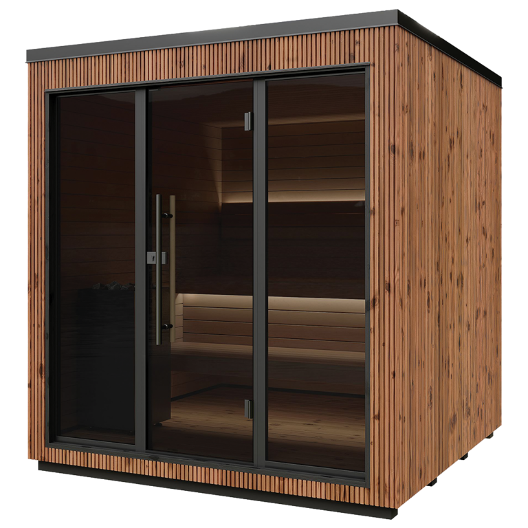 Luik spruce sauna angled side