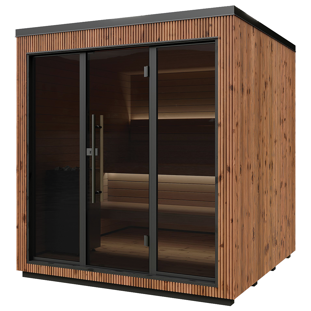 Front angle Ignite Barrel Sauna