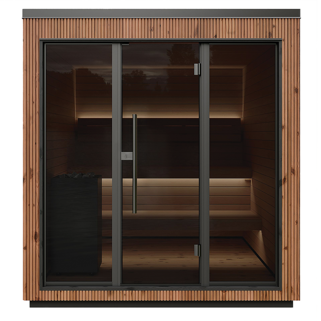 Front angle Ignite Barrel Sauna