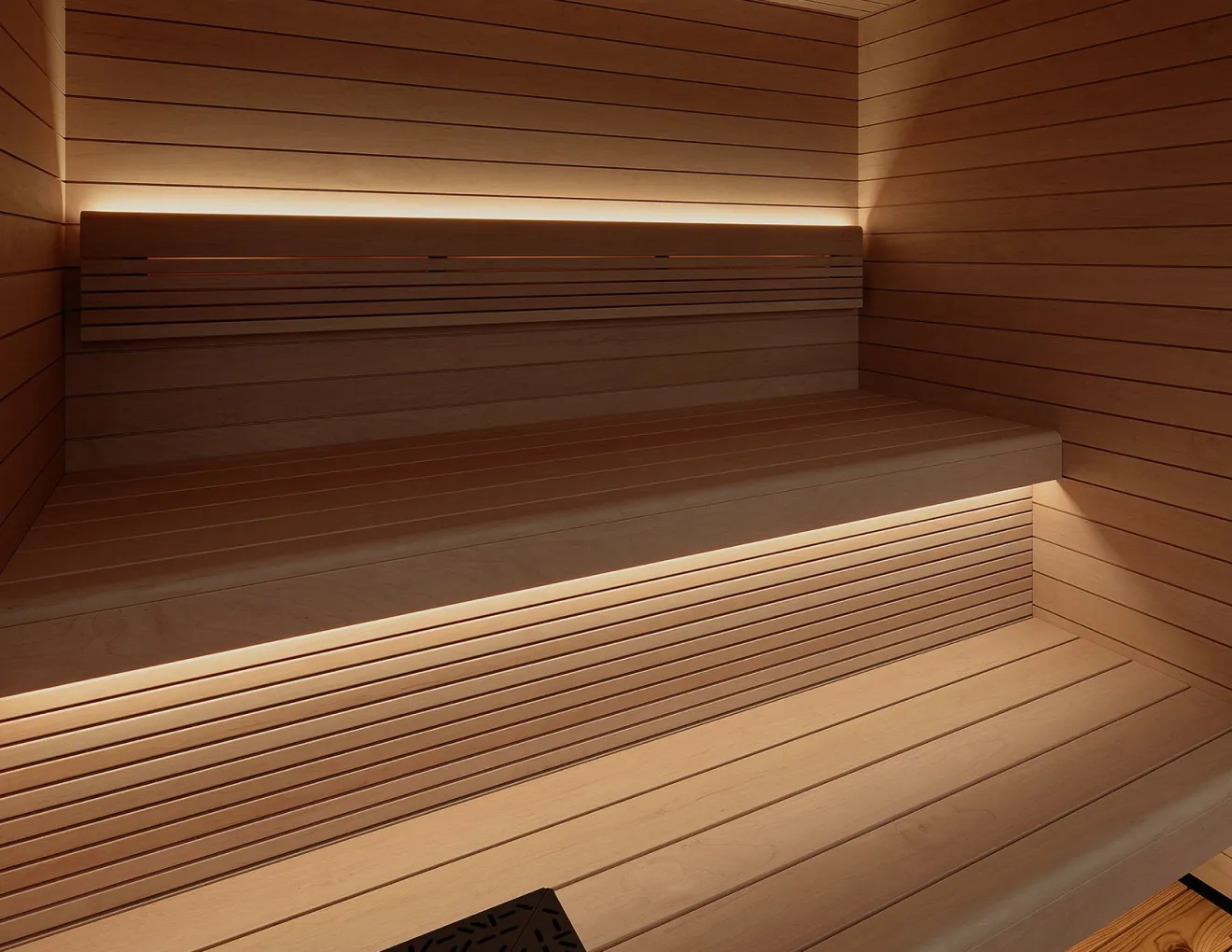 Luik Kodiak Spruce interior with Alder benches