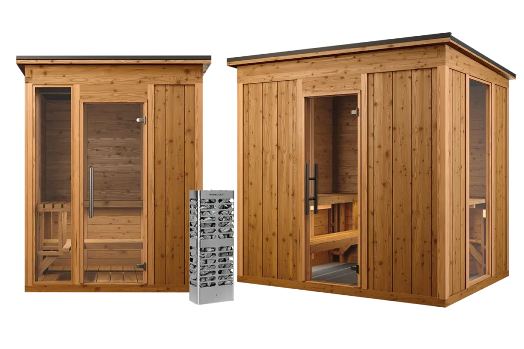 Mod4 and Mod6 traditional saunas with homecraft heater