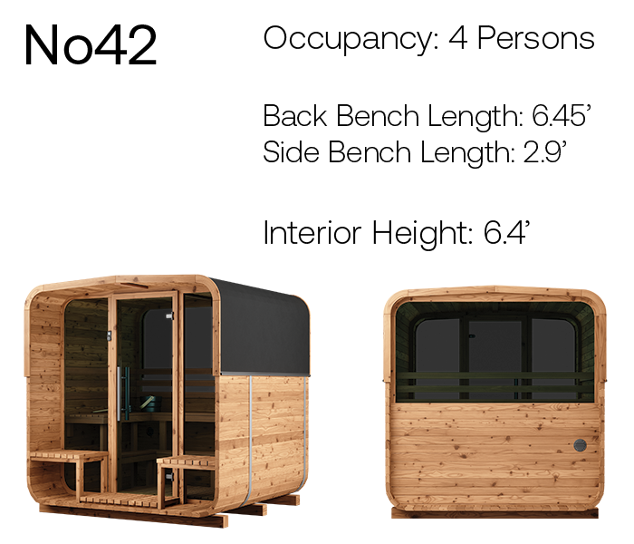 no42 sauna square product angles with measurements