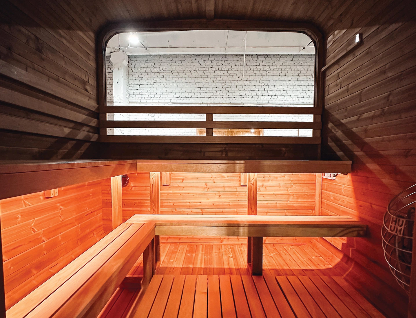 interior of No40 square sauna