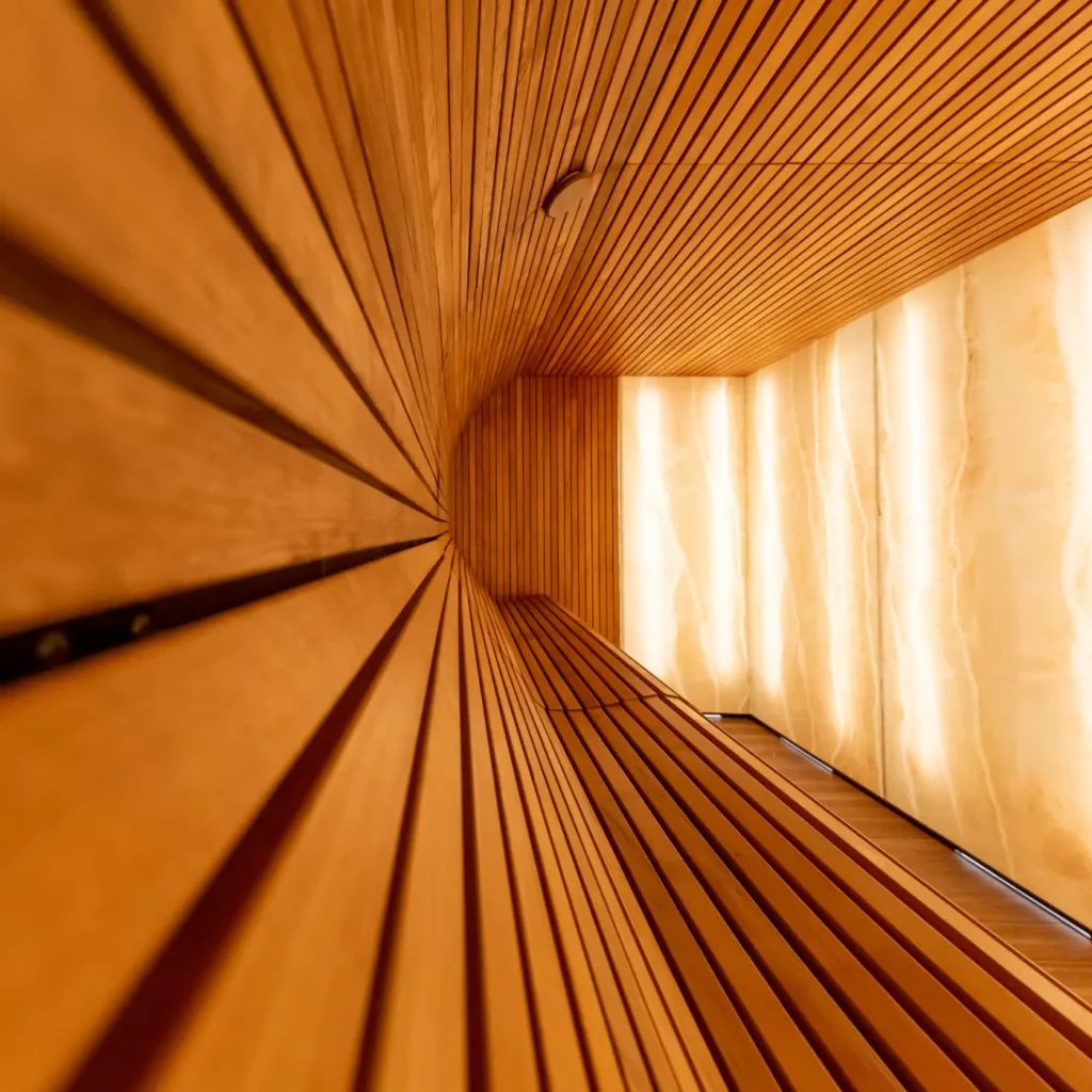 custom sauna built with sauna materials